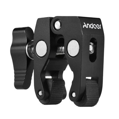Andoer Rapupihdit Super Clamp -kiinnike 1/4 tuuman ja 3/8 tuuman ruuvireiällä musta