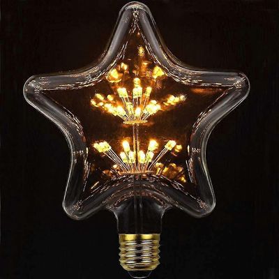 LED Edison polttimot, koristeellinen ilotulituslamppu LED-hehkulamppu LED-koristeellinen lamppupallo E27 AC85-265v 2300k (tähti)