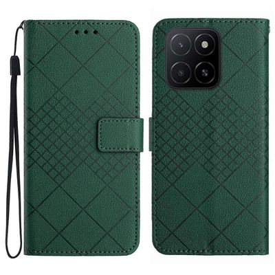 Honor X8c 4G Lompakkopuhelinkotelo Imprint PU Nahkainen Läppäkotelo - Vihreä Monivärinen Green