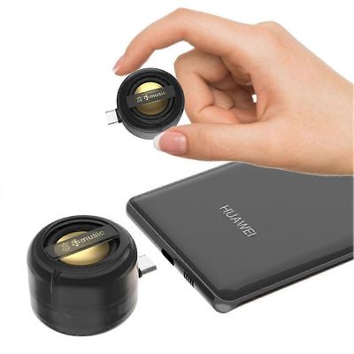 Type-C minipuhelinkaiutin kannettava pistoke ladattava w / kirkas bassokaiutin universaali matkapuhelimelle kompakti Musta