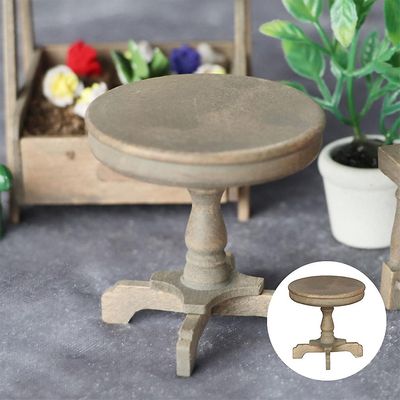 1/12 Dukkehus Spisebord Vintage Retro Rundbord Spisestue Møbler