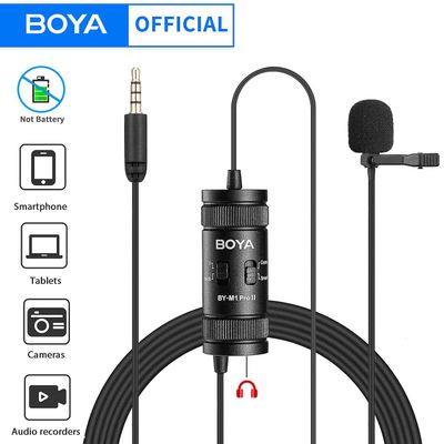 Boya 3.5mm Lavalier revers mikrofon til mobiltelefon pc bærbar kamera kablet mikrofon til at tale lyd vlogging By-m1 Pro ii