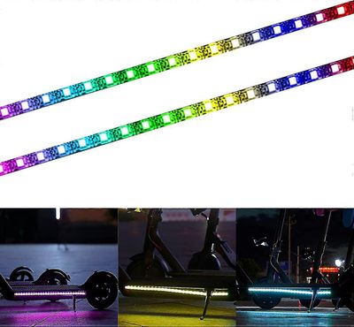 Sähköskootteri led-nauhavalo, 2 pakkausta yöpyöräily taitettava värikäs lamppu vedenpitävä turvarullalauta koristeelliset tarvikkeet Xiaomi M365 / ...