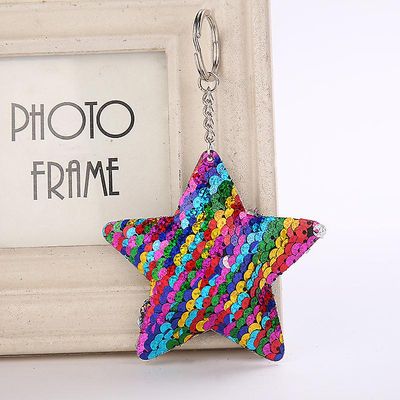 Bright Star femtakket stjerne bil nøglering ornament 7 farver