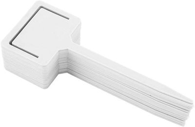 Linkrunning 20 stk plantemærke, vandtæt plast plantemærke T-type blomsterpælmarkører Havearbejde til haveplanteskole Hjem 7x2.5'' (hvid) As shown