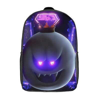 Luigi's Mansion School -reppu olkalaukku 17 tuuman rento päiväreppu opiskelijakirjalaukku kevyet kannettavan tietokoneen reput 16.1 X 11.8 X 4.5inches