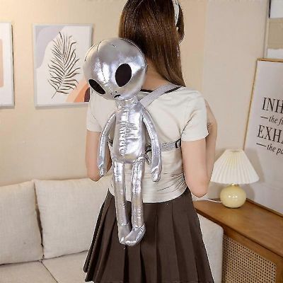 60cm muoti ulkomaalainen reppu pu et maan ulkopuolinen pehmeä pehmo nukke pehmo eläinlelu luova lahja lapsille lapset -sy Hopeinen pakkaus