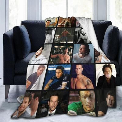 Wahlberg Myk og komfortabel varm fleece teppe for sofa, seng, kontor knepute, seng bil Camp sofa Koselig fluffy plysj kaste tepper-svart-E231 50x40...