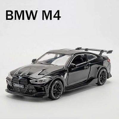 1:32 M4 IM G82 Supercar Alloy -automalli, jossa on takaisinvedettävä äänivalo Lasten lahjakokoelma Painevalettu lelumalli Musta