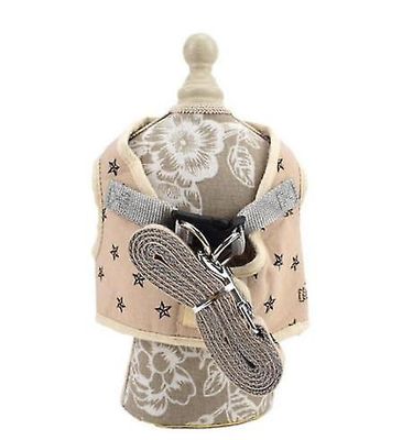 Handuo Hund Snor Pet Square Brystet Tilbage Teddy Vest Snor brun m