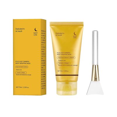 unbrand Kojic Acid Turmeric Overnight Wrapping Peel Off Mask kirkastaa ja suojaa ihon stressiä vastaan ja tekee ihosta kirkkaan, hehkuvan 1PCS