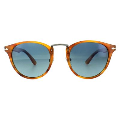 Persol solbriller 3108 960/S3 stribet brun blå polariseret 49mm brun/blå 49 mm