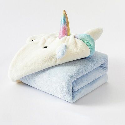 Gangxun Børns hætteklædte badekåbe Kappe Badehåndklæde Kids Beach Pool Bath Hætteklædte Håndklæde Enhjørning Cloak Badehåndklæde fortykket Coral Fl...
