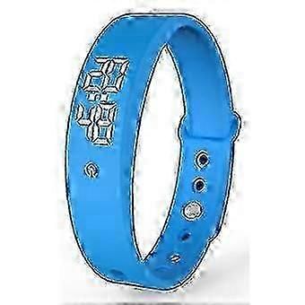 Värinähälytysmuistutuskello, jossa on jopa 6 henkilökohtaista hälytystä tai pillerimuistutusta päivässä ja kehon lämpötilan mittaus Sininen