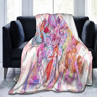 Den Winx Club super myk fluffy tett solid flanell fleece kaster for sovesofa tepper-W172 50x40in 125x100cm