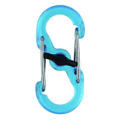 Nite Ize S-Biner Microlock polycarbonat 2-pak gennemskinnelige låsebindemidler Blå