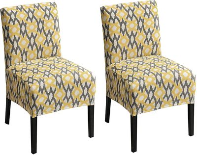 Linkrunning 2 stk Trykt armløs stol slipcover Stretch armløs accent stol betræk aftagelig accent tøfler stol betræk til stue spisestue hotel armløs