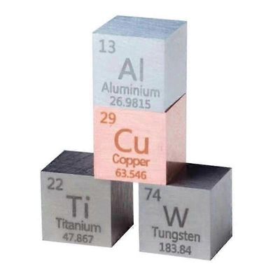 Element-Cube Set-10mm Element-Cubes Alumiini Titaani Kupari Volframi Metallinopat sopivat elementteihin Jaksollisen taulukon kokoelmat Kuten