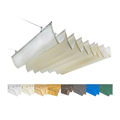 Sisäänvedettävä Wave Shade Purjeet Teleskooppinen katos Pergola Kansi Asennussarjalla Anti-UV Aurinkosuoja Ulkoterassi