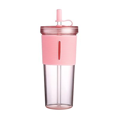 Sajygv Sajy Double Straw Cup Donuts Star Pailletter Net Red Couple Water Cup Pink