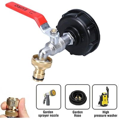 Beangle IBC Robinet Cuve 1000L Robinet Recuperateur Eau de Pluie, Adaptateur de Rservoir d'eau IBC 3 / 4 Double Robinet Recuperateur Eau de Pluie, ...