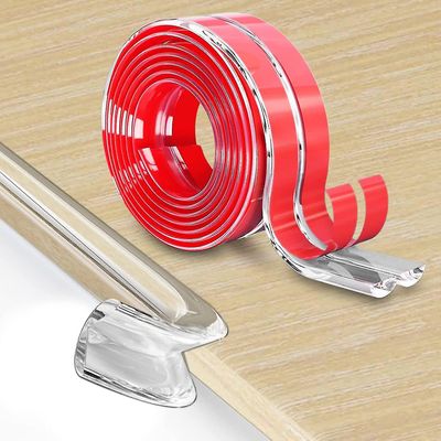 Silikon kantbeskytter stripe, 3m baby proofing hjørnebeskyttere for barn pre-tape lim baby sikkerhet kant hjørnebeskyttere for bordskap skuffer