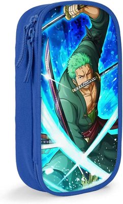 Kerota One Piece Zoro Anime suurikapasiteettinen penaali, paperitavaralaukku, monitoiminen paperitavaralaatikko, sopii nuorille miehille ja naisill...