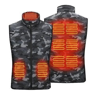 Lauwodun Smart Opladning Opvarmning Undertrøje Opvarmning Undertrøje Down Bomuld Varmetøj Elvarme Bomuldsjakke - Camouflage 9 Område 2XL