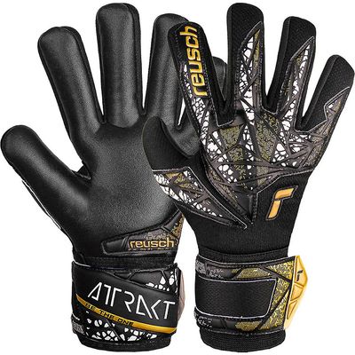 Reusch Attrakt Sølv NC Finger Support Junior målmandshandsker Sort 7