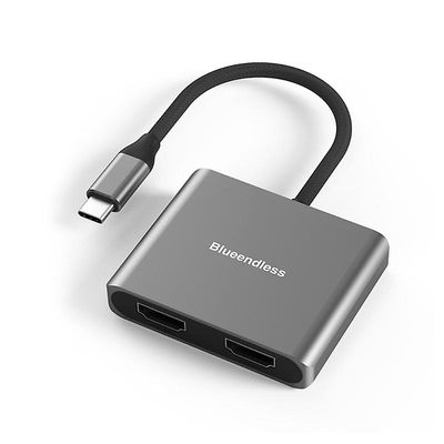 USB C til 2 HDMI-kompatibel adapter 4K@60hz Type C til HDMI-kompatibel omformer