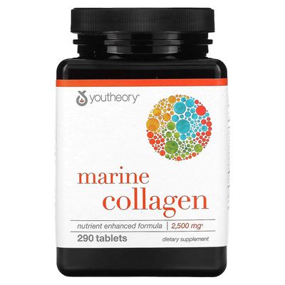 Youtheory, Marint kollagen, 500 mg, 290 tabletter