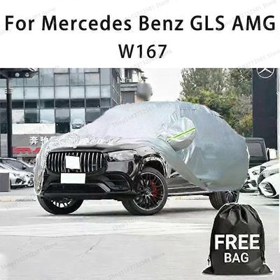 Auton kansi Mercedes Benz GLS AMG W167 Täysi kansi Vedenpitävä aurinkosuoja Naarmuuntumattomat autotarvikkeet Hopea
