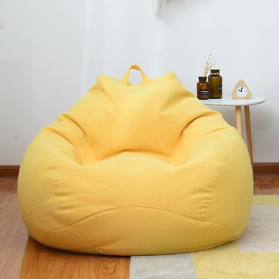 Helt nye Extra Large Bean Bag Chairs Couch Sofa Cover Innendørs Lazy Lounger for voksne Kids Hotsale Høy kvalitet Gul 90 * 110cm