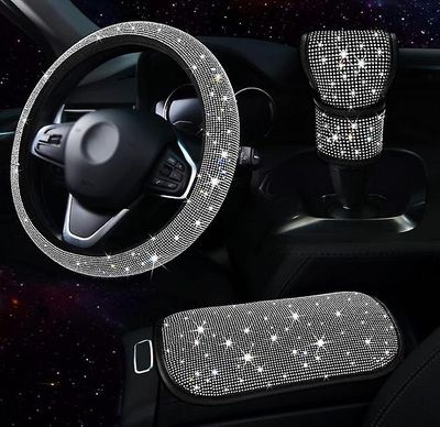 Handuo Rat Tredelt sæt, Crystal Diamond Bil Suv Hjulbeskytter hvid