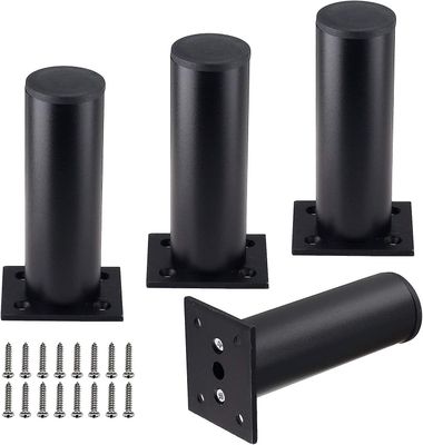 Lertenys pakke 4,7 tommer møbelben, aluminiumslegering justerbare møbelben, runde metal sofa støtte ben, justerbare ben til køkken, bord, skab, hun