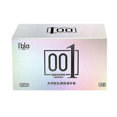 Erittäin ohut kondomi hyaluronihapolla kosteuttava voideltu lateksikondomi aikuisten tuote Hopea laatikko 1 Box