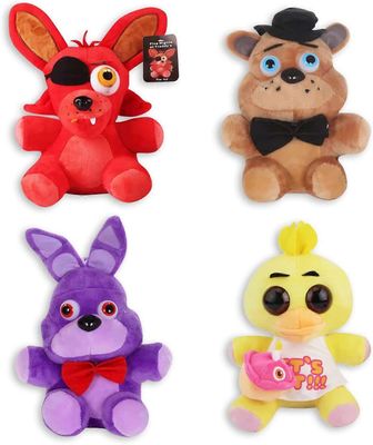 Ubiuo FNAF Pehmolelut Viisi Yötä Freddysissä Pehmolelut 4 kplFoxy Freddy Fazbear Bonnie Chica Lahjat Viiden Yön Pelifaneille & Lasten Lahjat 7In/20cm