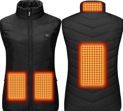 Zhuopai Letvægts opvarmet vest til kvinder med 3 opvarmningsniveauer, 4 varmezoner sort XL