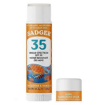 Badger Balms Badger Balm SPF 35 Kids Mineral aurinkovoide kasvopuikko, .65 oz