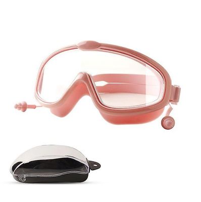 Yunshu Svømmebriller til børn HD anti-dug ørepropper i ét stykke Pink