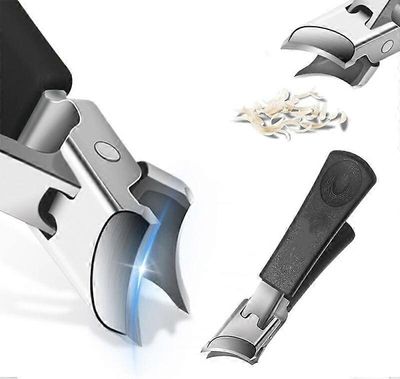 Leveä leuka-aukko roiskeita estävä vino kynsileikkuri, erittäin terävä ruostumaton teräs musta