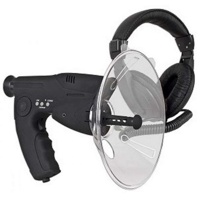 Parabolinen mikrofoni Bioninen korvakuuntelulaite, jossa on monokulaarinen X8 pitkän matkan kuulo ja kuulokkeet mukana