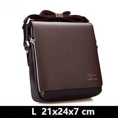 Luksus Designer Menns veske Merke Kenguru Kofferter Business Skulderveske Stor kapasitet Crossbody Vesker Mykt skinn Laptop Vesker L Brun