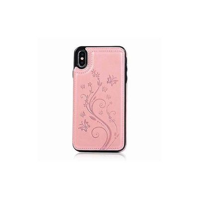 AIR Blomstermønster læder shell sag til Apple iPhone 7 / 8 - Pink guld