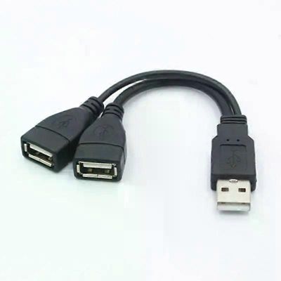 2.0 A 1 uros - 2 Dual USB Female Data Hub -virtalähde Y Splitter USB-lataus Virtajohto Jatkokaapeli 1kpl