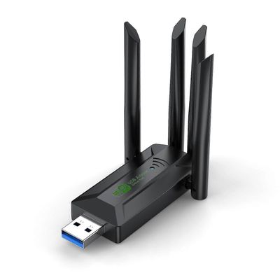 1200 Mbps WiFi USB -sovitin, kaksikaistainen, 2,4 G + 5 GHz:n Wi-Fi-sovitin, 4 antennia, 802.11AC USB3.0, nopea langaton verkkokortti, wifi-vastaan...