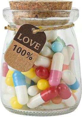50stk Love Capsules i et glass flasker søt melding kapsler piller for kjæreste / kjæreste & bursdag juledag Graduation morsdag G