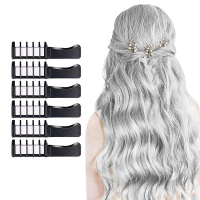 Gangxun 6 stk Ny Hår Kridt Comb Midlertidig Bright Hair Color Dye for piger Børn, Vaskbar Hår Kridt for Piger Alder 4 - 10 + nytår Fødselsdagsfest ...