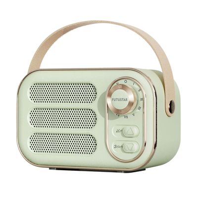 Gaowang Monitoiminen mini kannettava Fm-radio Bluetooth-kaiutin Usb Tf Aux Indoor Outdoor Retro-design langaton kaiutin Vihreä