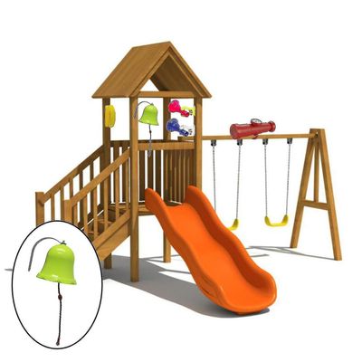Toys Bell Playground Hanging Bell Swing Set Muovinen leikkisetti Takapiha Ikä 3+ Vihreä